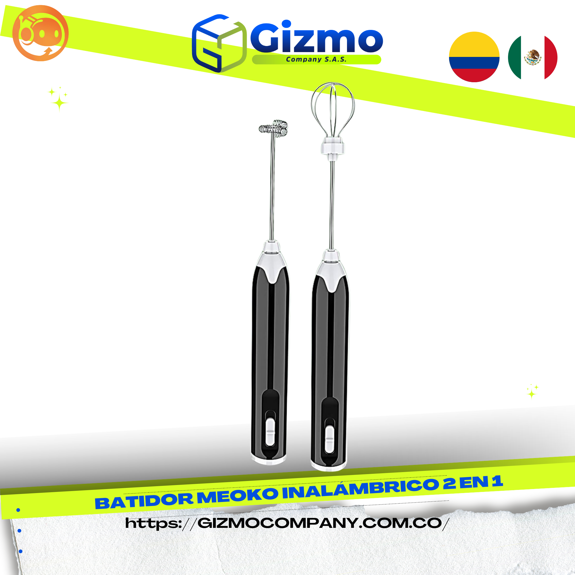 Batidor Meoko Inalámbrico 2 En 1